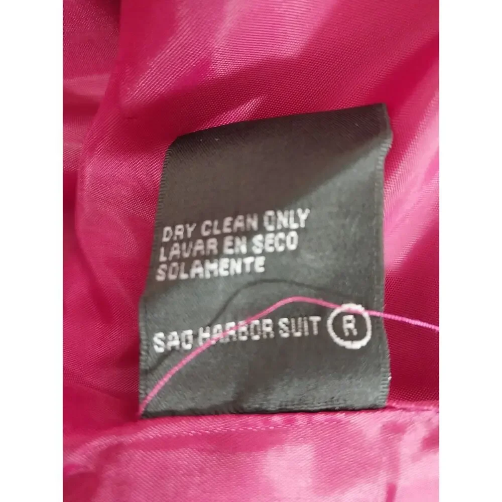 SAG HARBOR! FUSCHIA PINK, 6 BUTTON, 2 PC SKIRT & JACKET, BLAZER SUIT SET! SZ 10
